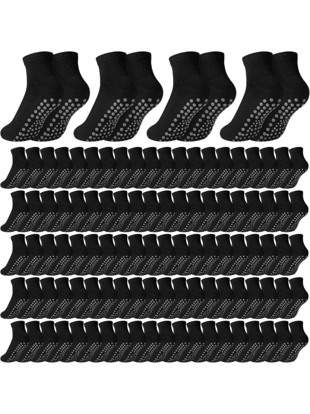 Non-Slip Pilates Grip Socks - Bulk Pack, Comfortable & Breathable Fitness Socks
